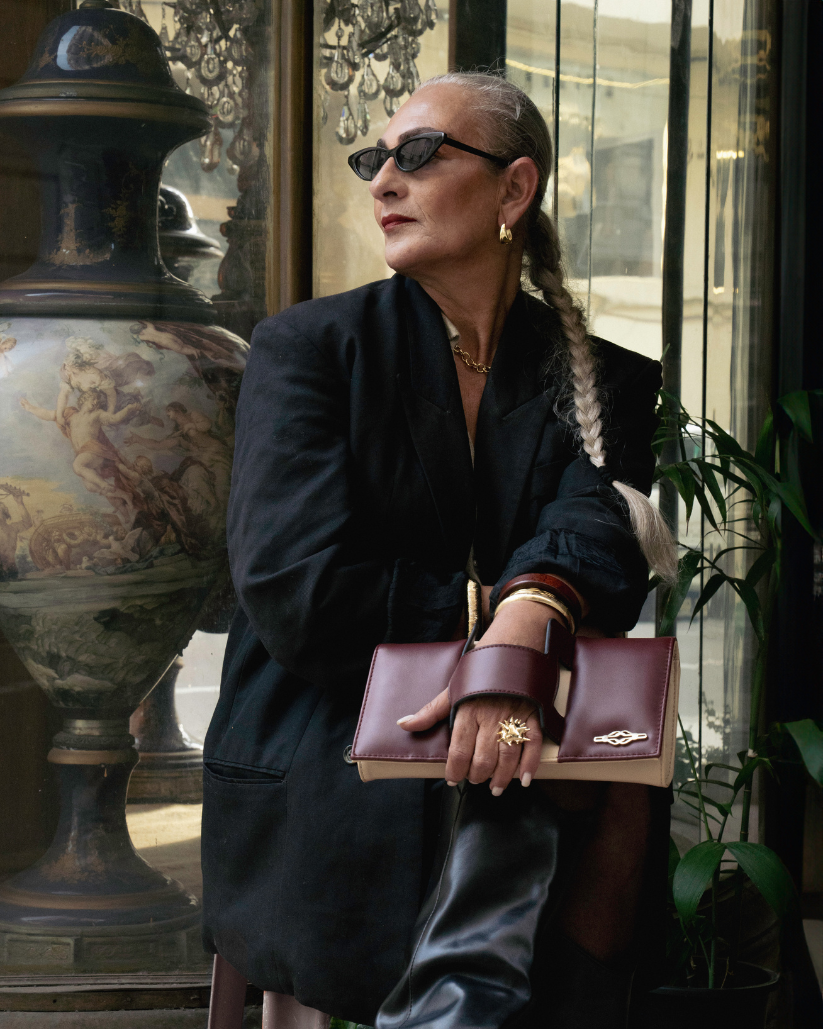 Le Sécant Deux Chaînes Burgundy x Beige Bag