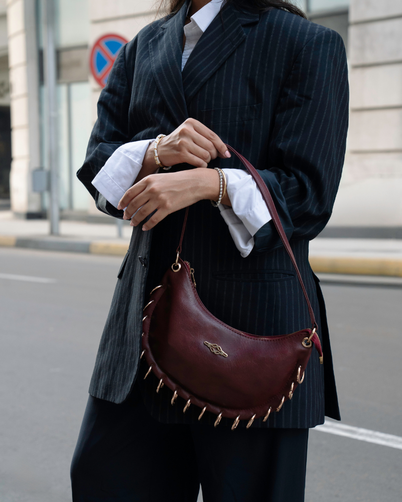 Sauvage Deux Chaînes Burgundy Bag