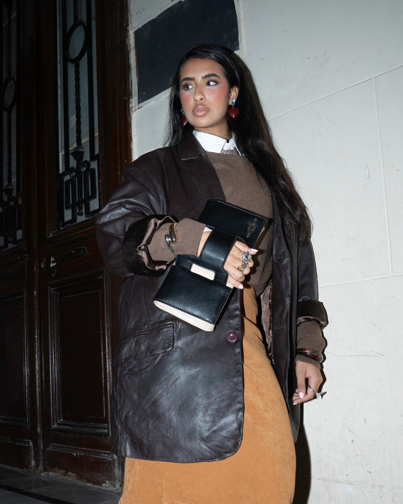 Le Sécant Deux Chaînes Black x Beige Bag