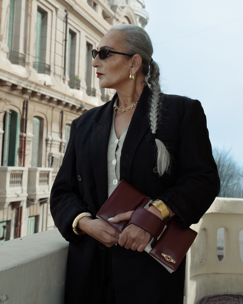 Le Sécant Deux Chaînes Burgundy x Beige Bag