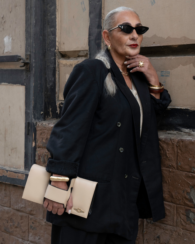 Le Sécant Deux Chaînes Beige x Black Bag